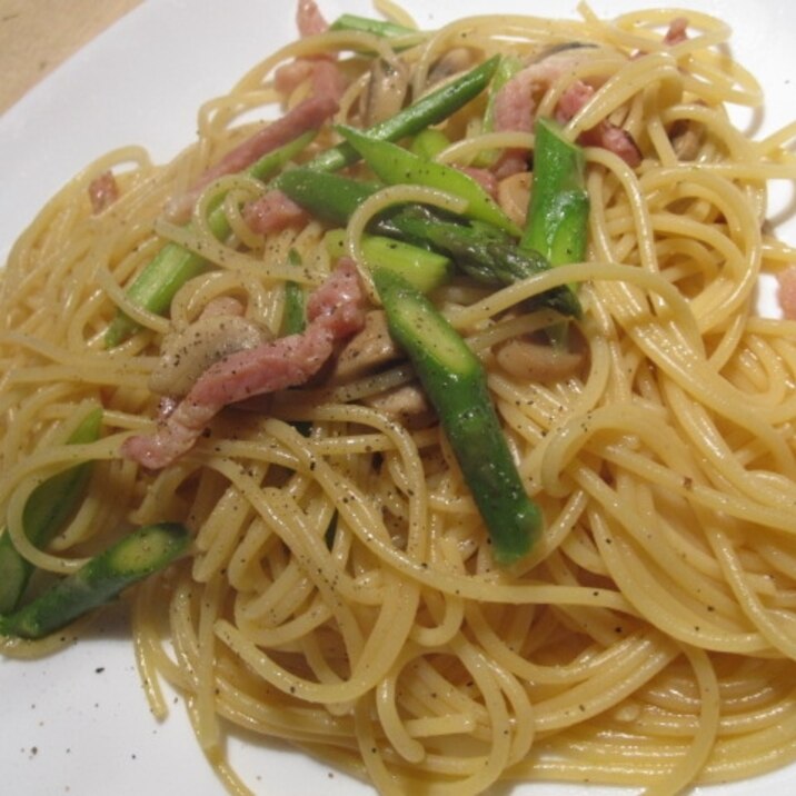 アスパラとベーコンのバター醤油パスタ レシピ 作り方 By Petitpoussin 楽天レシピ
